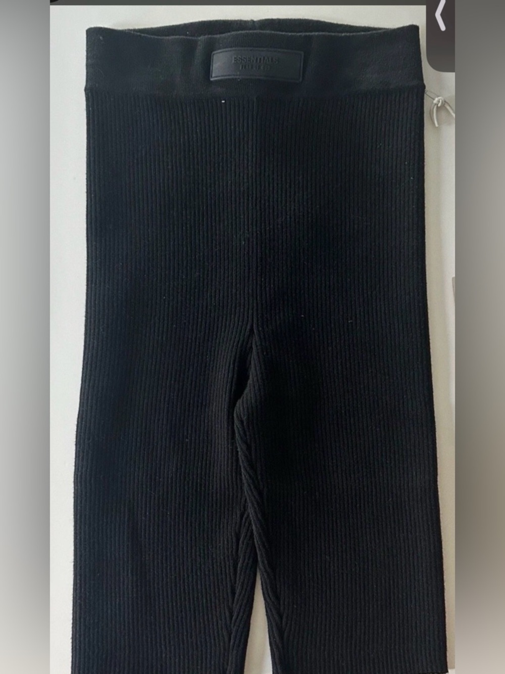 Essentials  Black Ribbed Knit biker shorts